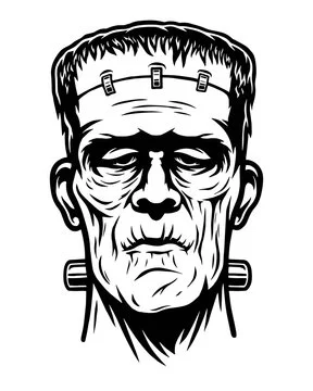 spooky drawing of Frankenstein