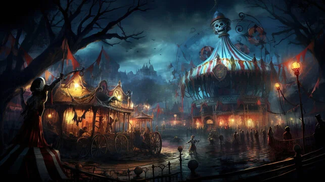 scary drawings- ghoulish carnival