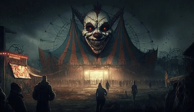 haunted carnival - spooky drawing