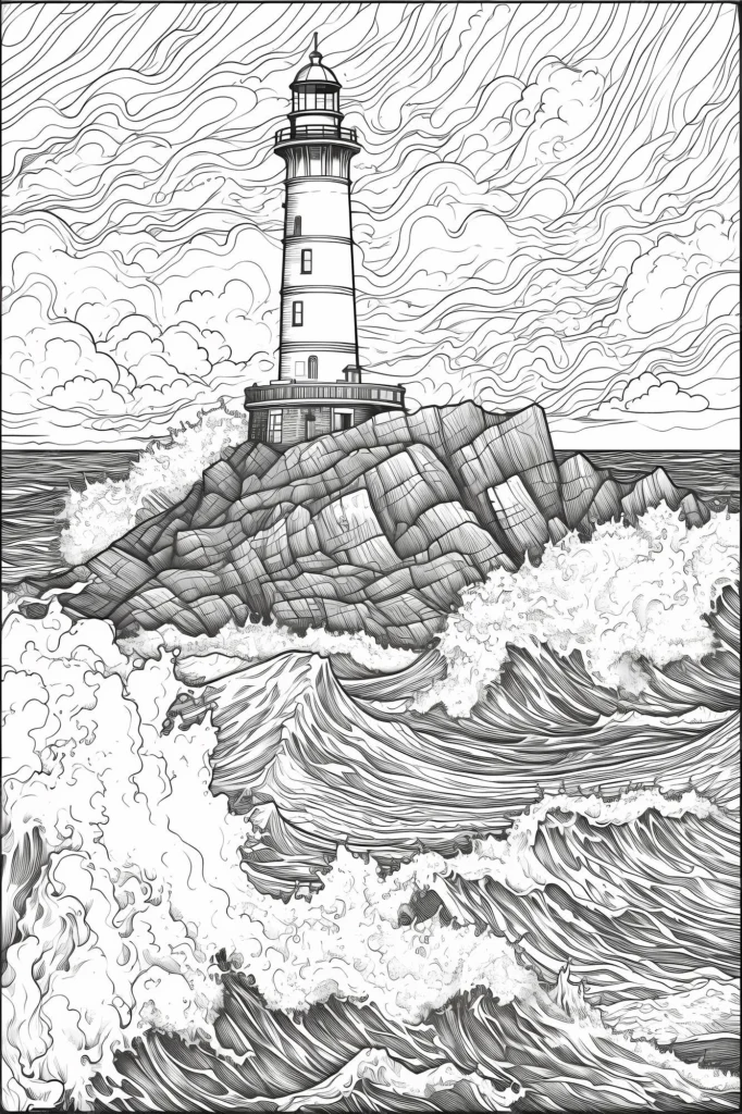 scary drawing of a haunted lighthouse