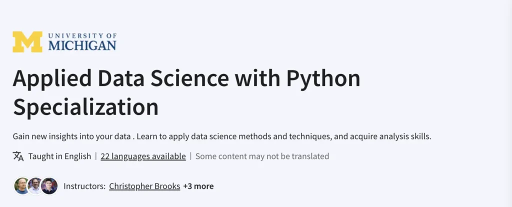 Applied data science with python