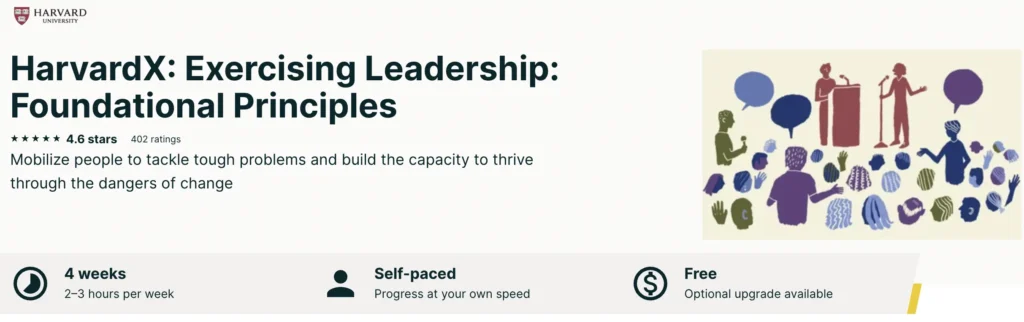 Free HarvardX course on Exercising Leadership