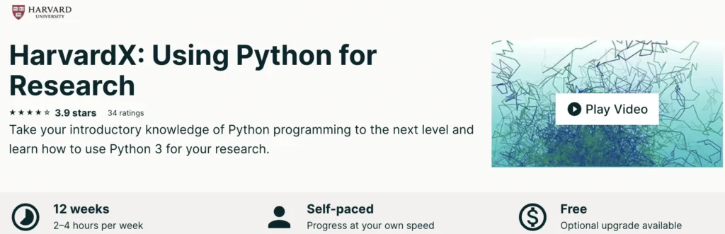 HarvardX free course: Using Python for research