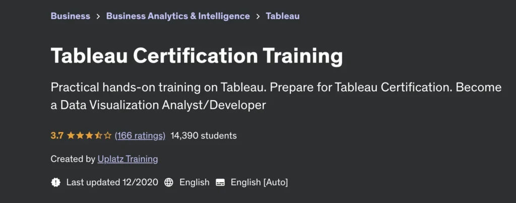 Tableau Certification Training