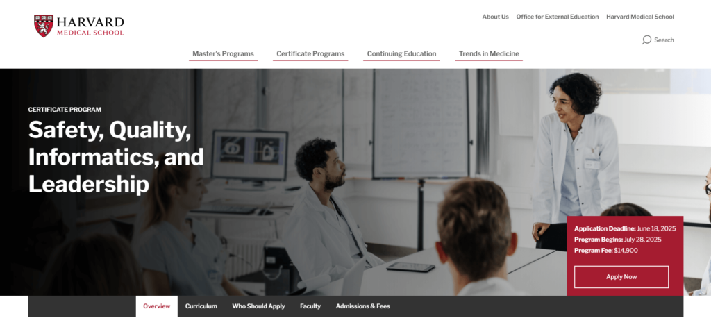 Harvard’s Safety, Quality, Informatics, and Leadership (SQIL) Program